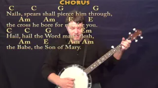 What Child Is This - Banjo Cover Lesson in Am with Chords/Lyrics