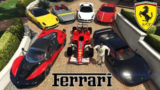 GTA 5 - Stealing Luxury Ferrari Cars With Michael | (GTA V Real Life Cars #35)