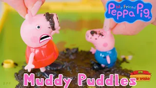 Peppa Pig and Family play in Muddy Puddles