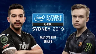 CS:GO - Fnatic vs. MIBR [Overpass] Map 2 - Group B - IEM Sydney 2019