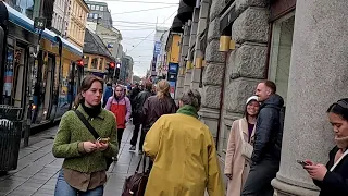 Norway Oslo Stortorvet  to Bislett.  Walking Tour  4K HDR