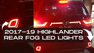 2017-19 Toyota Highlander rear LED Fog lights installation