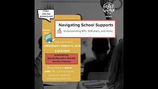 Workshop: Navigating School Supports (IEPs & 504 Plans)