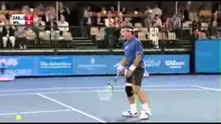 Pat Cash Doing His Best Against Mats Wilander - World Tennis Challenge 2014