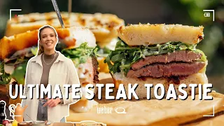 We make the ULTIMATE Steak Toastie on the new Weber Q