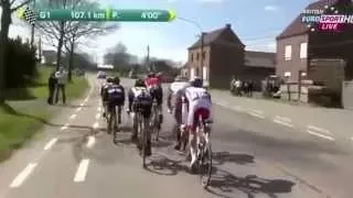 Neutral Service Car Causses A Horrific Crash   Ronde Van Vlaanderen 2015 HD