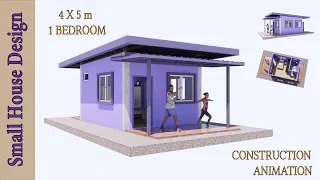 Small House Design (4x5 m.) low cost for construction  [ Baan3D ]