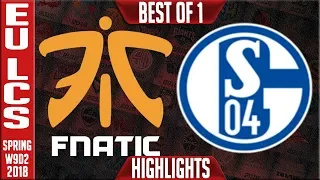 FNC vs S04 Highlights | EU LCS Week 9 Spring 2018 W9D2 | Fnatic vs FC Schalke 04 Highlights