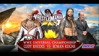 Cody Rhodes vs Roman Reigns - Undisputed WWE Universal Championship - WrestleMania 39 - WWE2K22