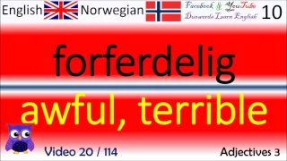 20 Adjectives 3 / adjektiver Norsk - Engelsk Ord / Norwegian - English Words lære engelsk