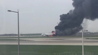 American Airlines flight 383 fire and evacuation