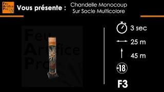 FAP - Chandelle Monocoup Sur Socle Multicolore