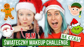 ♦ Grinch, Mikołaj, Pierniczek - ŚWIĄTECZNY makijaż CHALLENGE 😂- Ewa RLM i Agnieszka Grzelak Beauty ♦