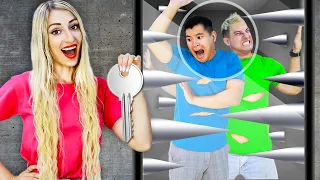 CRAZY WAY TO ESCAPE PRISON! | LIVING IN AN ESCAPE ROOM FOR 24 HOURS FOR $100,000!