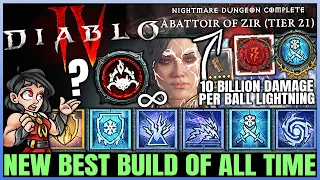 Diablo 4 - New Best GAME BREAKING TRILLION DAMAGE IMMORTAL Sorcerer Build - Ball Lightning - Guide!