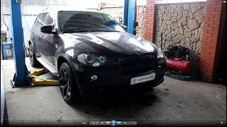 Замена передних левых нижних рычагов на BMW X5 2008  БМВ X5 3,0 Diesel