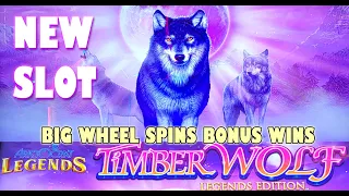 🔥 NEW 🔥 Timber Wolf 🐺 Aristocrat Legends Edition Big Win Bonus Wheel Spins Slot Machine @Yaamava'