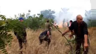 Пожежа на Співочому полі під час тризни по Івану Сірку 2013