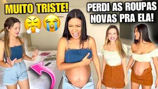 PROVANDO MINHAS ROUPAS NOVAS NA GRAVIDEZ! FIQUEI MUITO TRISTE com o RESULTADO! 😭🤡😱