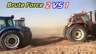 FiatAgri 180-90 destroys 2 New Holland tractors in a Tug Of War match (Vicious Power)