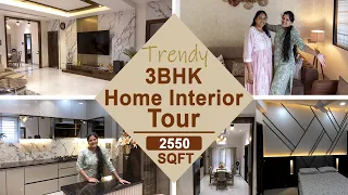 Home Tour | 3BHK Flat tour | home interior | Modular Kitchen l Beautiful Interior | Telangana Pilla