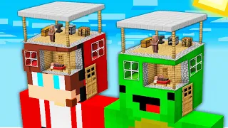 JJ AND MIKEY FOUND THESE TINY VILLAGERS LIVING INSIDE THEIR HEADS in Minecraft ? CRAFT HOUSE !