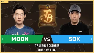 WC3 - TP League M4 - Group B WB Final: [NE] Moon vs Sok [HU]