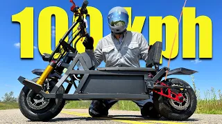 Crazy Fast 60 MPH Hybrid eScooter/eBike Unbox & Ride: Extreme Bull K6
