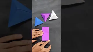 How to make a 3D paper pyramid || simple paper craft  #shorts