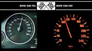 BMW 328i F31 VS. BMW 520i E39 - Acceleration 0-100km/h