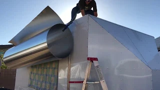 ENCLOSED TRAILER REBUILD NEW SIDING, ONE PIECE ROOF, INSULATED INTERIOR, AND ADDED JACKS AT THE BACK