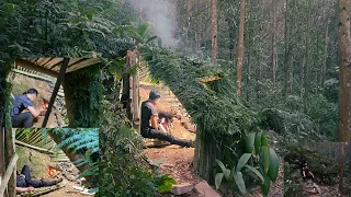 2 Days of building a wooden house in the forest.