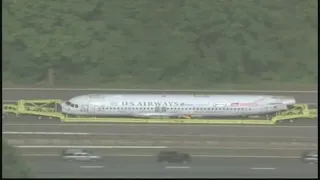 US Airways Flight 1549 plane arrives in Charlotte two years after crash landing