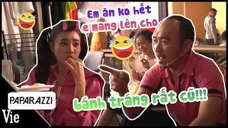 Cười xỉu Tiến Luật tố Lan Ngọc đãi ăn bánh tráng khô cứng hết hạn khiến Lâm Vỹ Dạ đem rửa ở lavabo