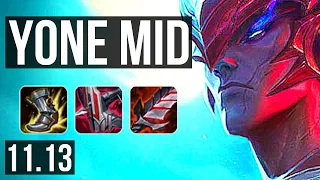 YONE vs TALON (MID) | 8/0/5, 66% winrate, Legendary | KR Master | v11.13