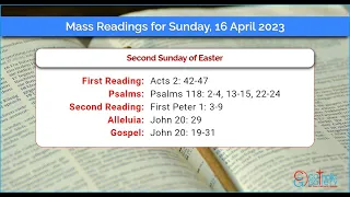 Catholic Mass Readings in English - April 16 2023