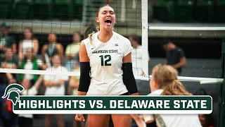 Delaware State at Michigan State | Highlights | Big Ten Volleyball | Sept. 3, 2023