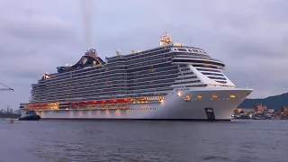 MSC Seashore saindo do Porto de Santos pela primeira vez 11/12/2022 - Viagem Inaugural