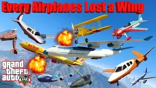 GTA V: Every Airplanes Lost a Wing Longer Crash and Fail Compilation (60FPS)