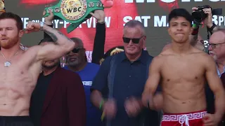 Canelo Álvarez y Jaime Munguía cumplen con el peso... ¡Mañana tenemos un peleón!