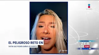 Alertan por peligroso reto en TikTok que podría dañar los dientes | Noticias con Francisco Zea