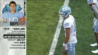 Drake Maye (North Carolina QB) vs Appalachian State 2022