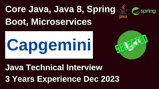 Capgemini Java Developer 3 Years | Selected