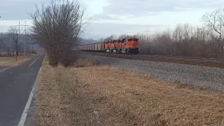 Amtrak 70+ mph highball with 3 P42DCs & 2 charger units as it passes a coal in the siding