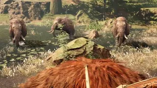 Far Cry Primal PS5 - Leading a Mammoth herd while riding one