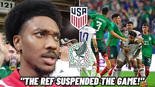 THE MOMENT USA VS MEXICO GOT UNBELIEVALBY HOSTILE! (4 RED CARDS & FAN ALTERCATIONS)