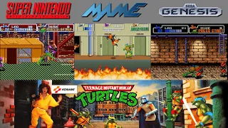 Teenage mutant ninja turtles Arcade game vs SNES vs Genesis playthrough