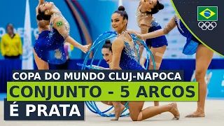 Copa do Mundo de Ginástica Rítmica 2023 - Brasil é prata na série de 5 arcos em Cluj-Napoca