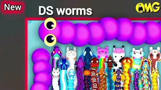 OMG 😱Snake io 🐍 Ube snake skin 🐍 delicious  snake party, gameplay||  Ds worms