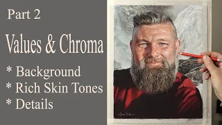 Pastel Portrait Tutorial...Values and Chroma ~ Part 2. Narrated Tutorial with some realtime footage.